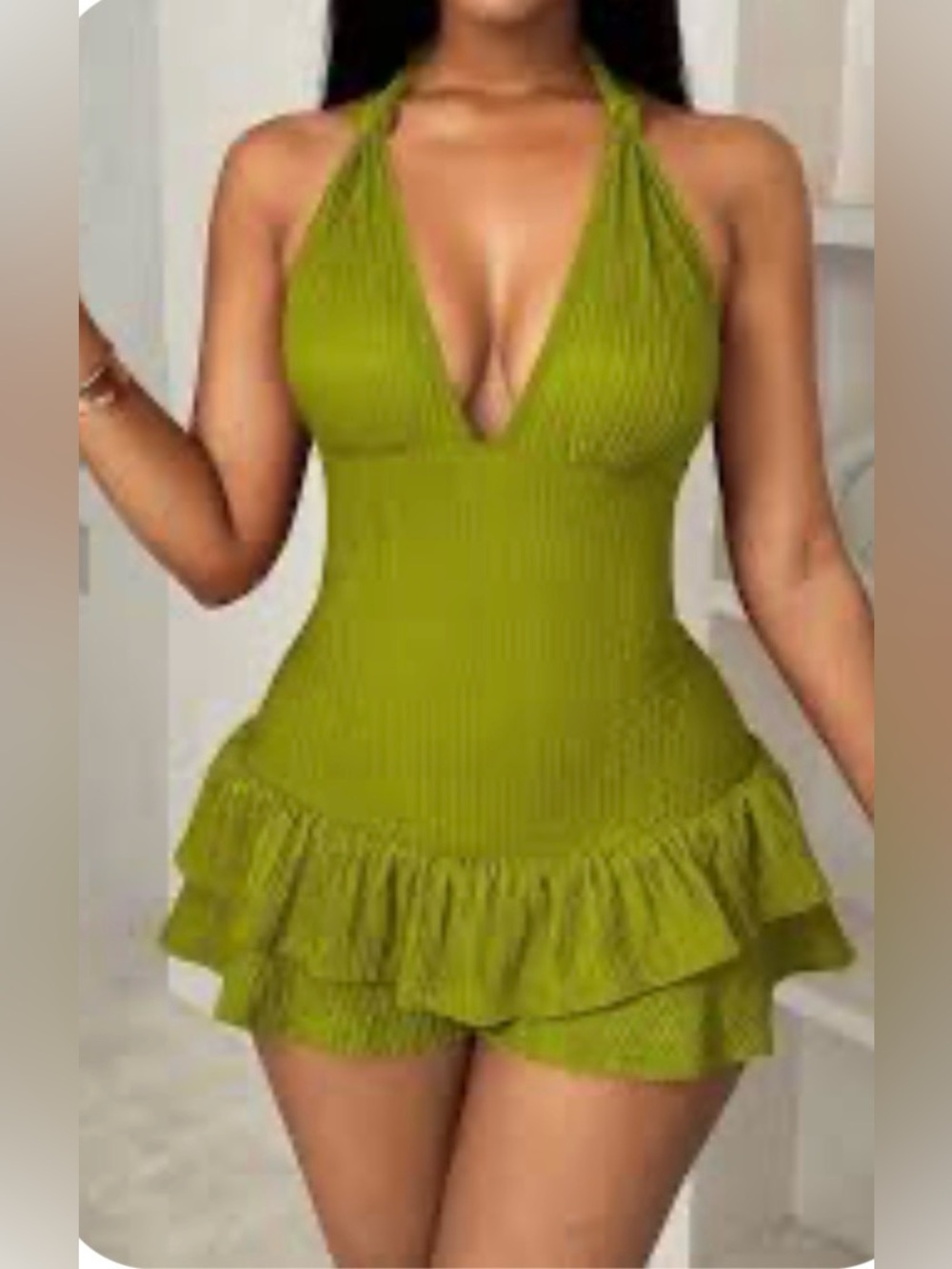 LAST CHANCE Sexy green romper dress xl